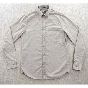 Armani Exchange AX Shirt Mens Medium Gray  Button Up Long Sleeve Casual Logo